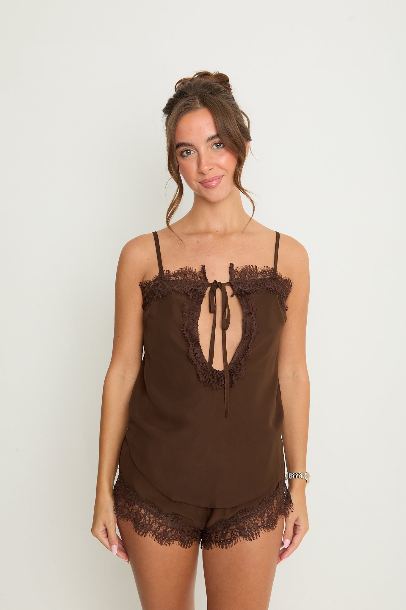 Gigi Lace Top | Brown